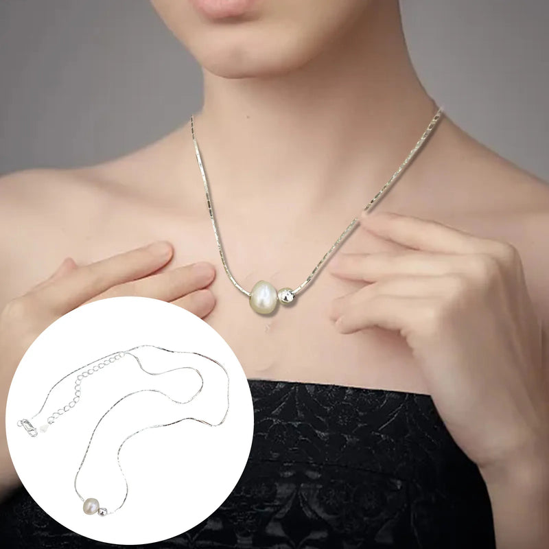 Sterling Silver Freshwater Cultured Pendant Necklace Circle Pendant