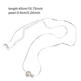 Sterling Silver Freshwater Cultured Pendant Necklace Circle Pendant
