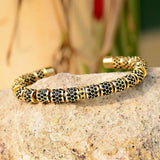 Men's Zircon CZ Bead Cuff Bracelet - Stylish Jewellery Accessory