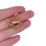Fine Jewelry MaMa Alphabet Necklace Pendant Rectangular Heart Sunflower Girl Fem