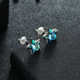 Crystal Star Earrings S925 Sterling Silver Women's Gift