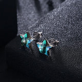 Crystal Star Earrings S925 Sterling Silver Women's Gift