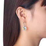 Heart Lekani Crystal Drop Earrings S925 Sterling Silver Long Earring