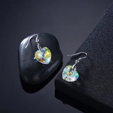Heart Lekani Crystal Drop Earrings S925 Sterling Silver Long Earring