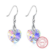 Heart Lekani Crystal Drop Earrings S925 Sterling Silver Long Earring
