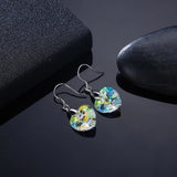 Heart Lekani Crystal Drop Earrings S925 Sterling Silver Long Earring
