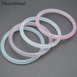 Natural Gem Rose Crystal Agate Bangle Bracelet Size 55~60cm