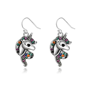 925 Sterling Silver Colorful Zircon Animal Earrings