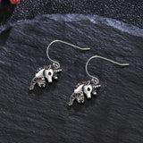 925 Sterling Silver Colorful Zircon Animal Earrings