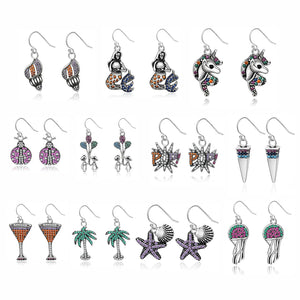 925 Sterling Silver Colorful Zircon Animal Earrings