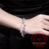 925 Silver Jingle Bells Charm Bracelet Unisex