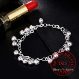 925 Silver Jingle Bells Charm Bracelet Unisex