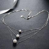 Freshwater Pears Pendant Necklace 925 Sterling Silver Bridal Wedding Jewelry