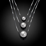 Freshwater Pears Pendant Necklace 925 Sterling Silver Bridal Wedding Jewelry