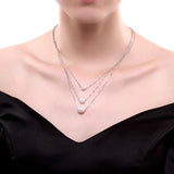 Freshwater Pears Pendant Necklace 925 Sterling Silver Bridal Wedding Jewelry