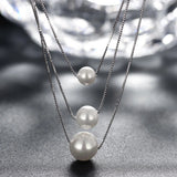 Freshwater Pears Pendant Necklace 925 Sterling Silver Bridal Wedding Jewelry