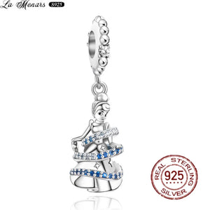Sterling Silver Key Chain Charm Bracelet Dangle Pendant