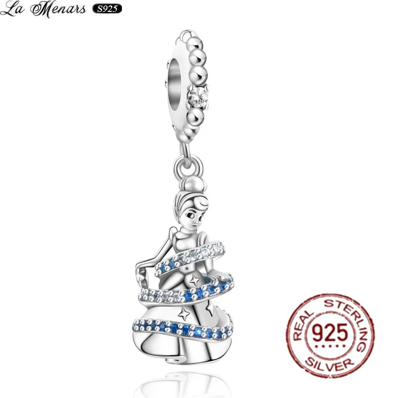 Sterling Silver Key Chain Charm Bracelet Dangle Pendant