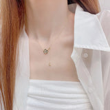 Crystal Flower Necklaces for Woman Clavicle Chain Necklace