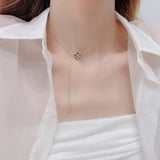 Crystal Flower Necklaces for Woman Clavicle Chain Necklace