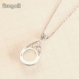 925 Sterling Silver Crystal Pendant Necklace for Women Bride