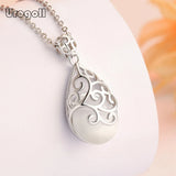 925 Sterling Silver Crystal Pendant Necklace for Women Bride
