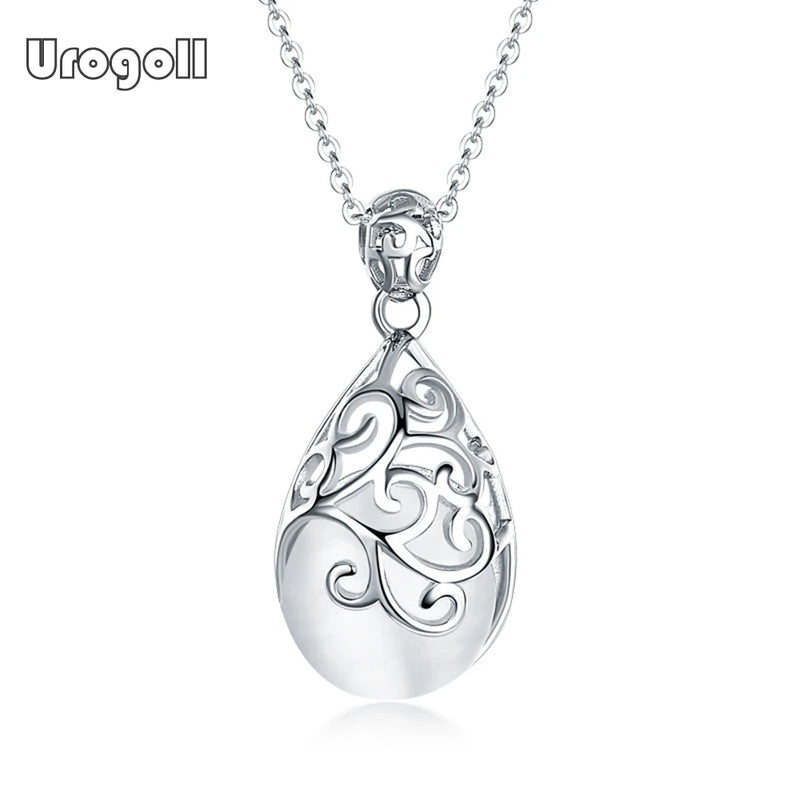 925 Sterling Silver Crystal Pendant Necklace for Women Bride
