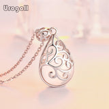 925 Sterling Silver Crystal Pendant Necklace for Women Bride