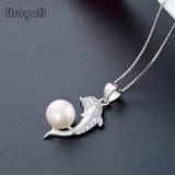925 Sterling Silver Dolphin Pendant Necklace for Women Bride