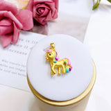 18K Rainbow Pony Pendant for Women - Wedding Party Jewelry