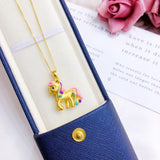 18K Rainbow Pony Pendant for Women - Wedding Party Jewelry