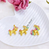 18K Rainbow Pony Pendant for Women - Wedding Party Jewelry