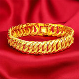 18K Frosted Fried Dough Twist Bracelet for Women 999 Bangle