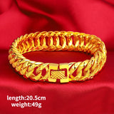 18K Frosted Fried Dough Twist Bracelet for Women 999 Bangle