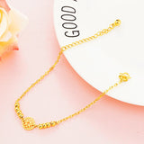 18K Hollow Cylinder Anklet for Women Solid 999 Anklet Chain