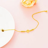 18K Hollow Cylinder Anklet for Women Solid 999 Anklet Chain