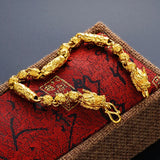 18K Hollow Cylinder Bracelet for Women Solid 999 Chain