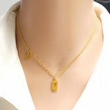 18K Lucky 7 Bracelet Necklace Chain for Women Solid 999 Rope Chain