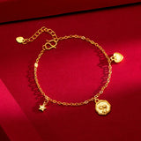 18K Palace Rabbit Bracelet Solid Not Fade Wedding Engagement Jewelry