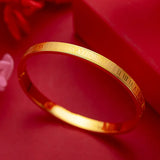 18K Roman Digital Bracelet Solid Wedding Bangles
