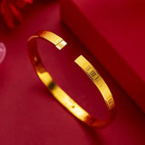 18K Roman Digital Bracelet Solid Wedding Bangles