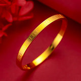 18K Roman Digital Bracelet Solid Wedding Bangles