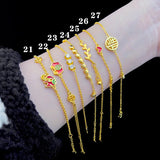 18K Twisted Chain Bracelet 999 Solid Rope Chain Wedding Gift for Women