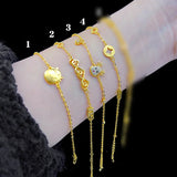 18K Twisted Chain Bracelet 999 Solid Rope Chain Wedding Gift for Women