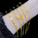 18K Twisted Chain Bracelet 999 Solid Rope Chain Wedding Gift for Women