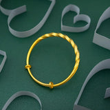 Real 18K Twisted Chain Bracelet for Women Solid 999 Chain