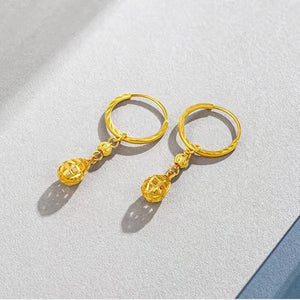 18K Water Drop Earrings for Women 999 Earrings Wedding Party
