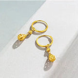 18K Water Drop Earrings for Women 999 Earrings Wedding Party