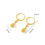 18K Water Drop Earrings for Women 999 Earrings Wedding Party