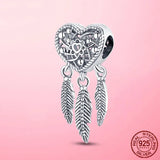 Silver Infinity Heart Dangle Charm Family Mom Charms for Bracelet DIY Making